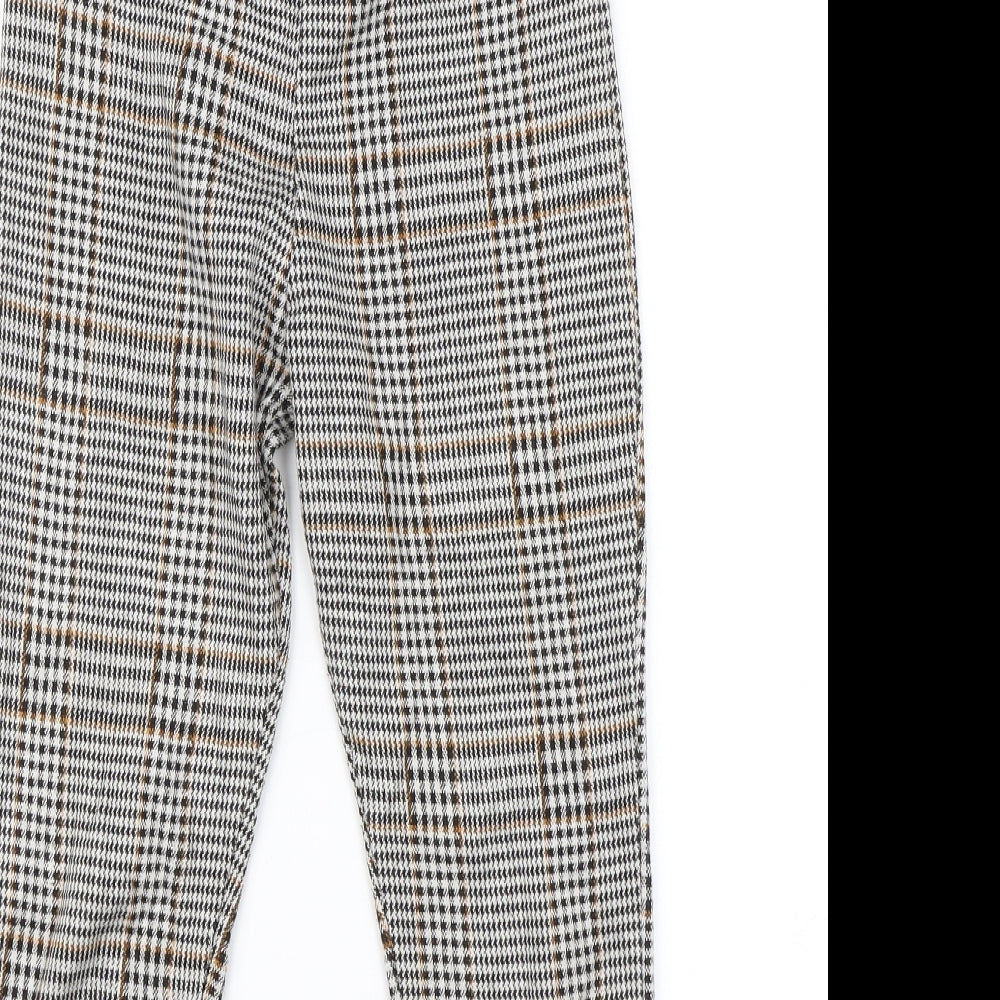 NEXT Girls Black Plaid  Jogger Trousers Size 10 Years