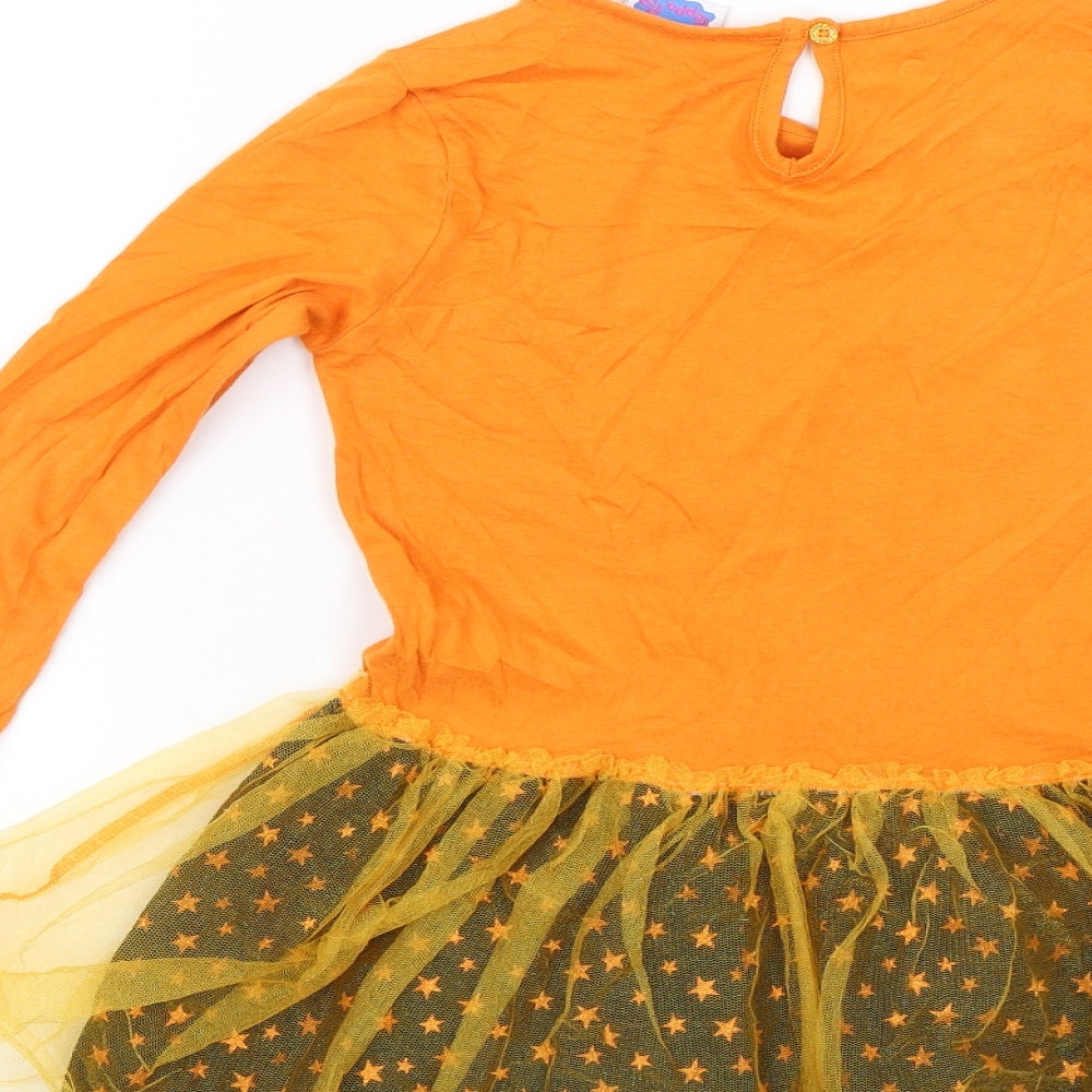 F&F Girls Orange   Shift  Size 6-7 Years  - Peppa Pig Halloween