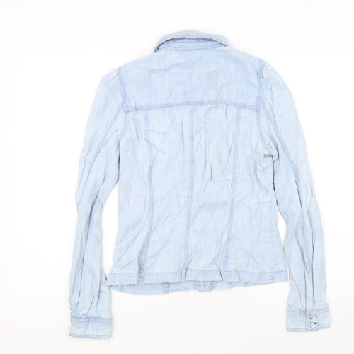 Miss Selfridge Womens Blue   Basic Button-Up Size 8