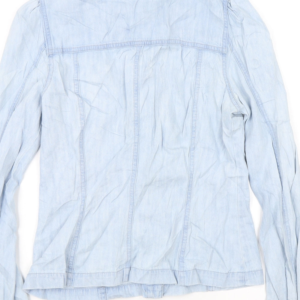 Miss Selfridge Womens Blue   Basic Button-Up Size 8