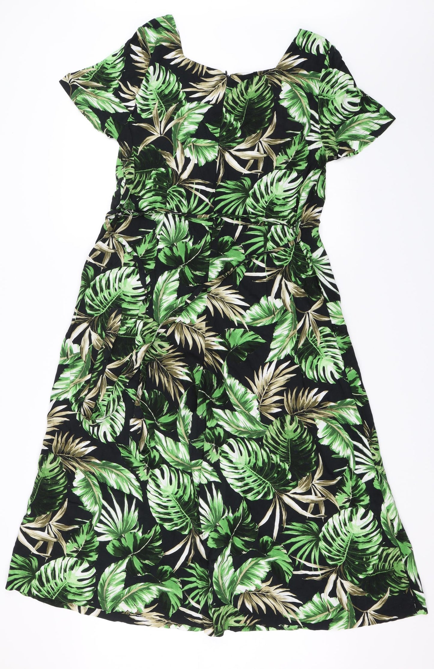 TU Womens Green Floral  Jumpsuit One-Piece Size 16