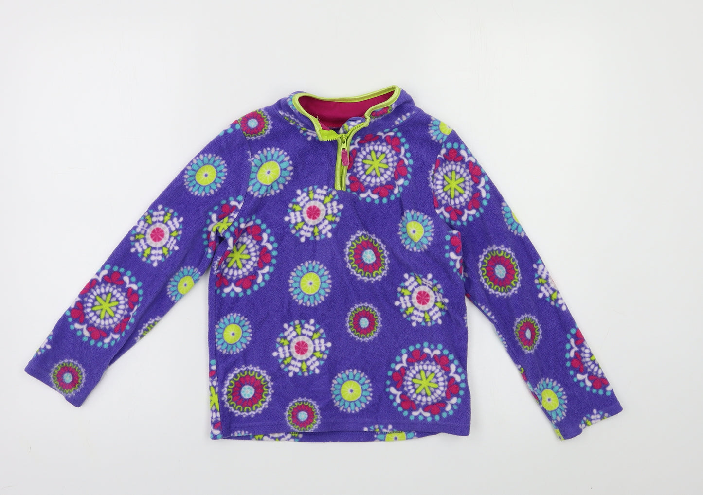 Preworn Girls Purple Geometric  Pullover Sweatshirt Size 6-7 Years