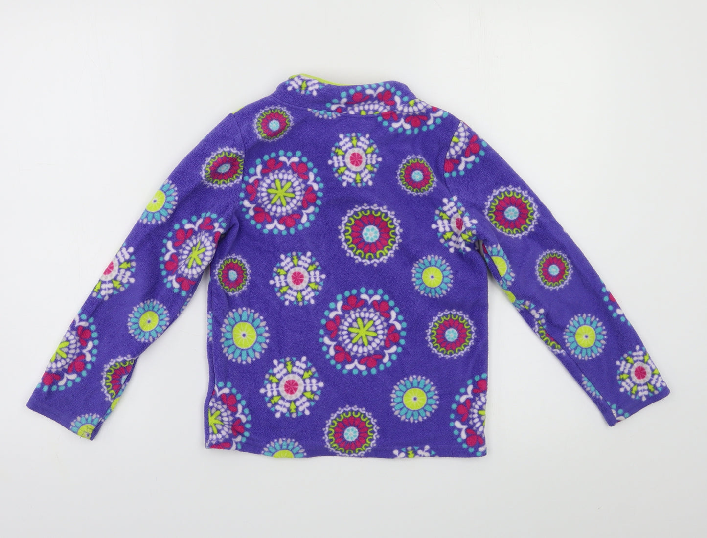 Preworn Girls Purple Geometric  Pullover Sweatshirt Size 6-7 Years