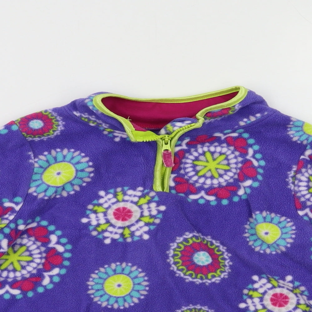 Preworn Girls Purple Geometric  Pullover Sweatshirt Size 6-7 Years