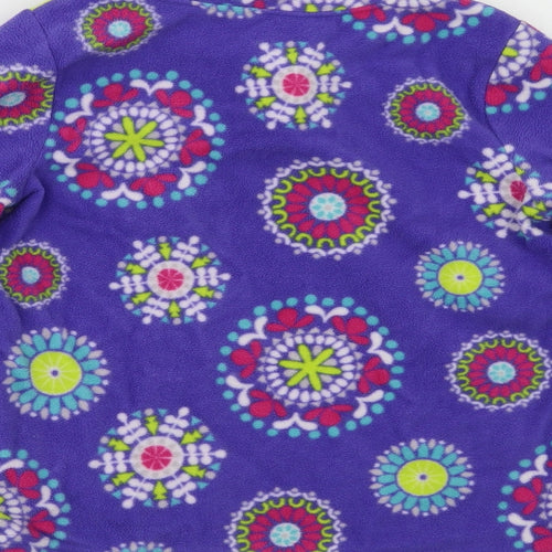 Preworn Girls Purple Geometric  Pullover Sweatshirt Size 6-7 Years