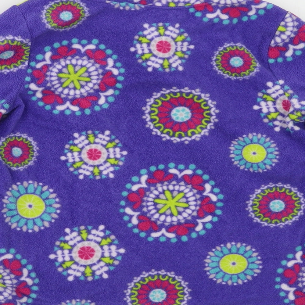 Preworn Girls Purple Geometric  Pullover Sweatshirt Size 6-7 Years