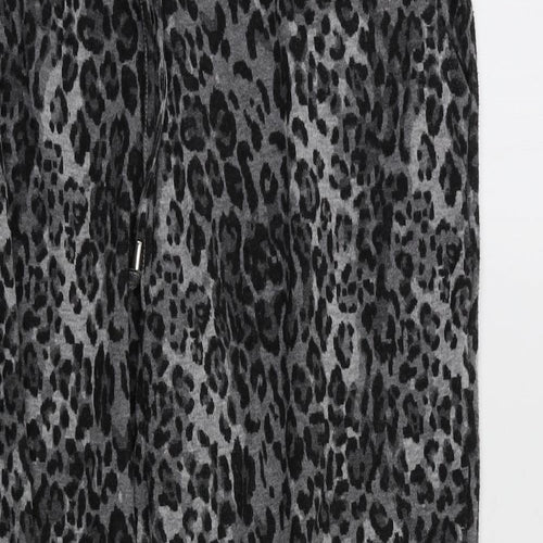 M&S Womens Grey Animal Print  Jogger Trousers Size 18 L25 in