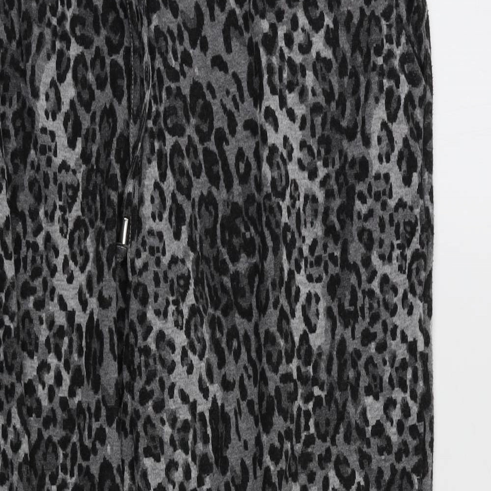 M&S Womens Grey Animal Print  Jogger Trousers Size 18 L25 in