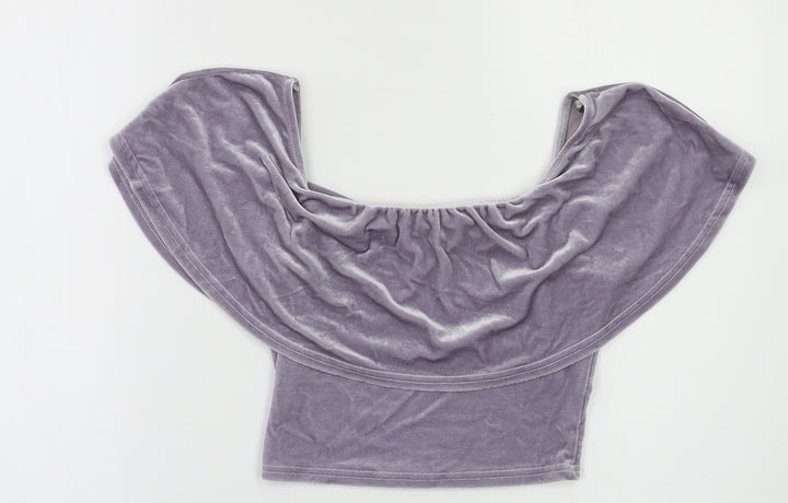 River Island Womens Grey   Cropped Blouse Size 6