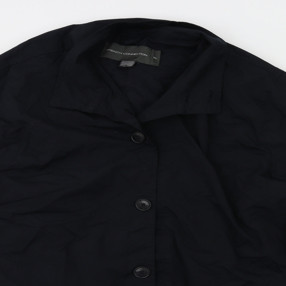 French Connection Womens Black   Pea Coat Coat Size XL