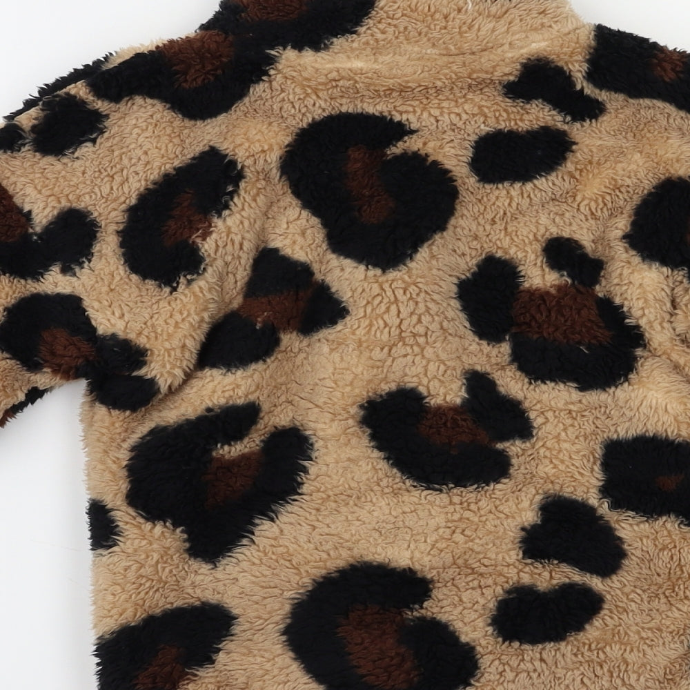TU Girls Beige Animal Print  Full Zip Sweatshirt Size 7 Years