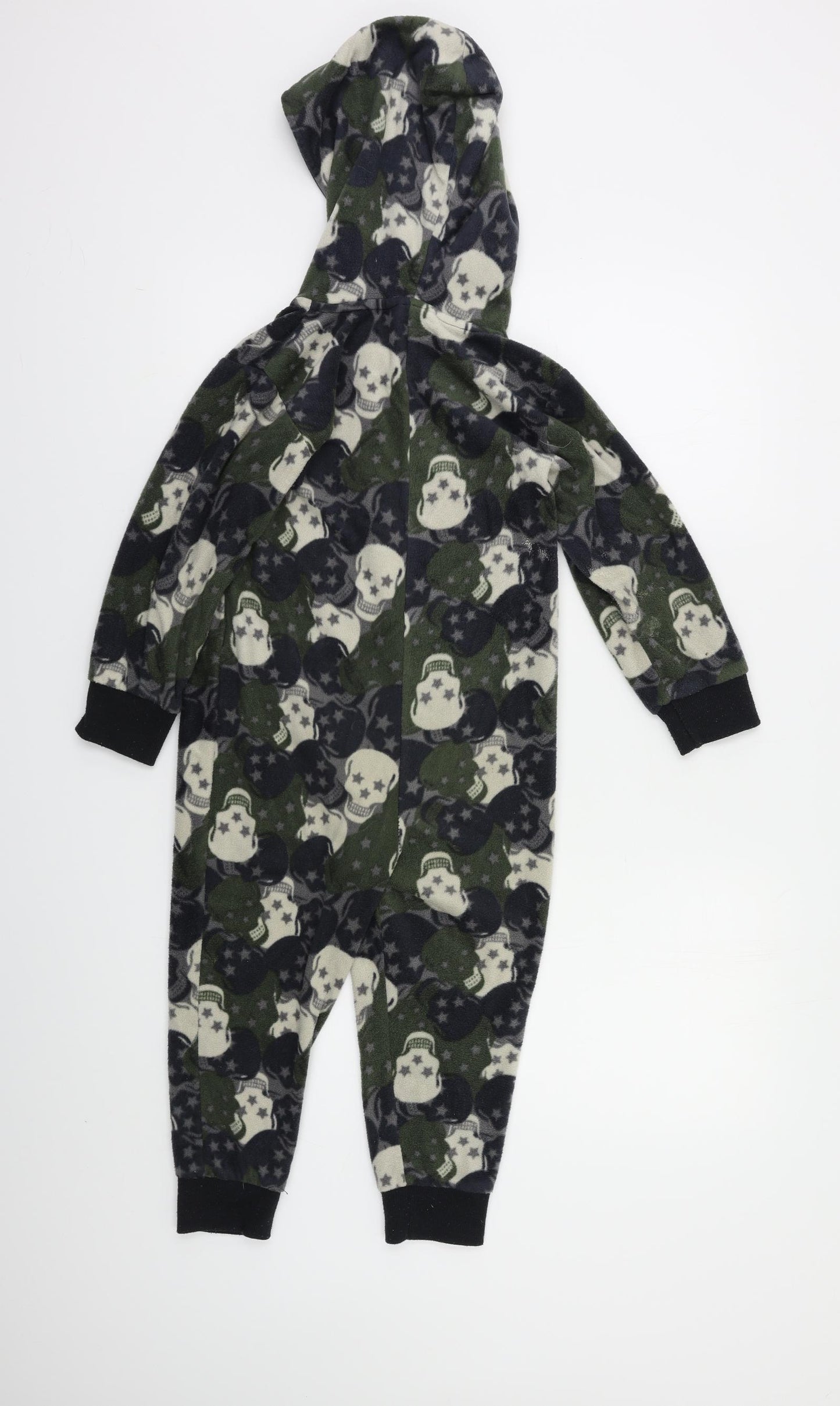 One Zee Boys Green Geometric   Bodysuit Size 5-6 Years  - Skulls