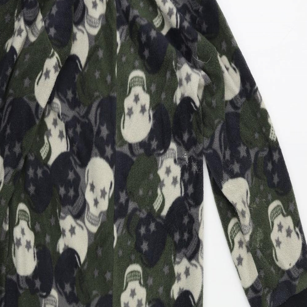 One Zee Boys Green Geometric   Bodysuit Size 5-6 Years  - Skulls