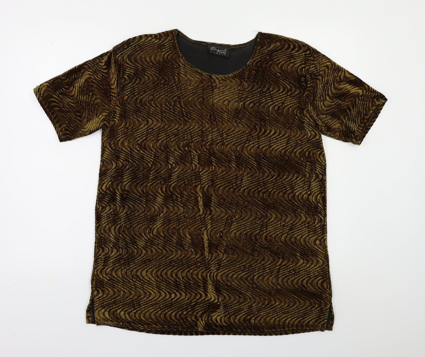 Elegant Body Womens Brown Geometric  Basic Blouse Size XL