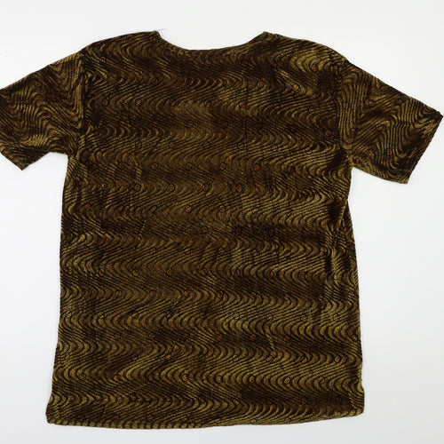 Elegant Body Womens Brown Geometric  Basic Blouse Size XL