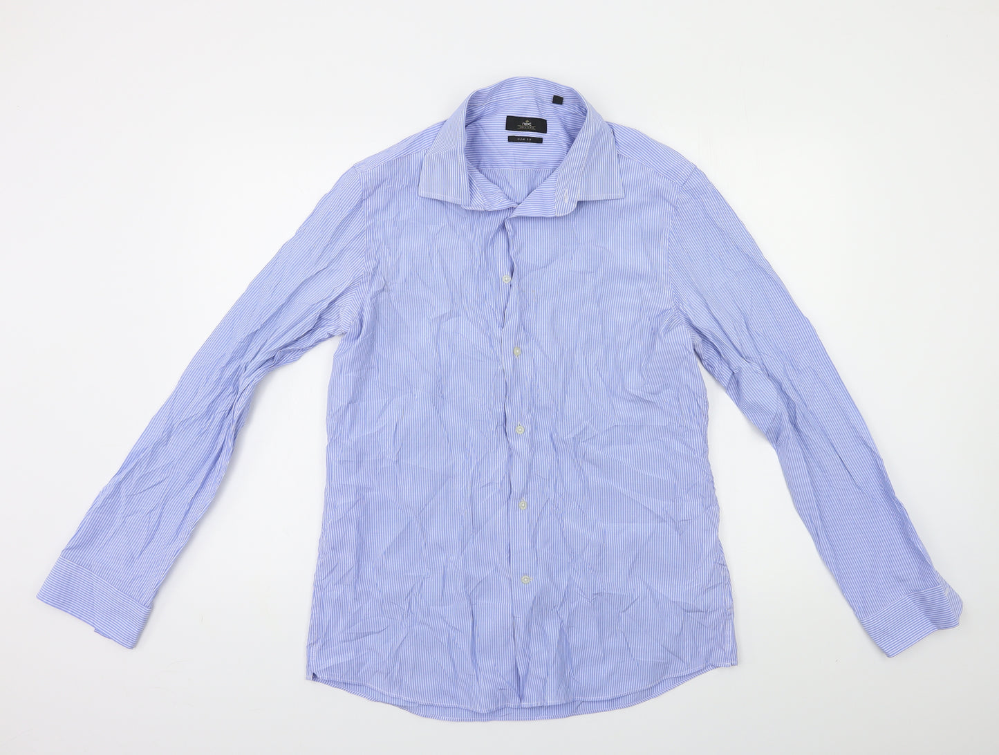 NEXT Mens Blue Striped   Dress Shirt Size 16.5