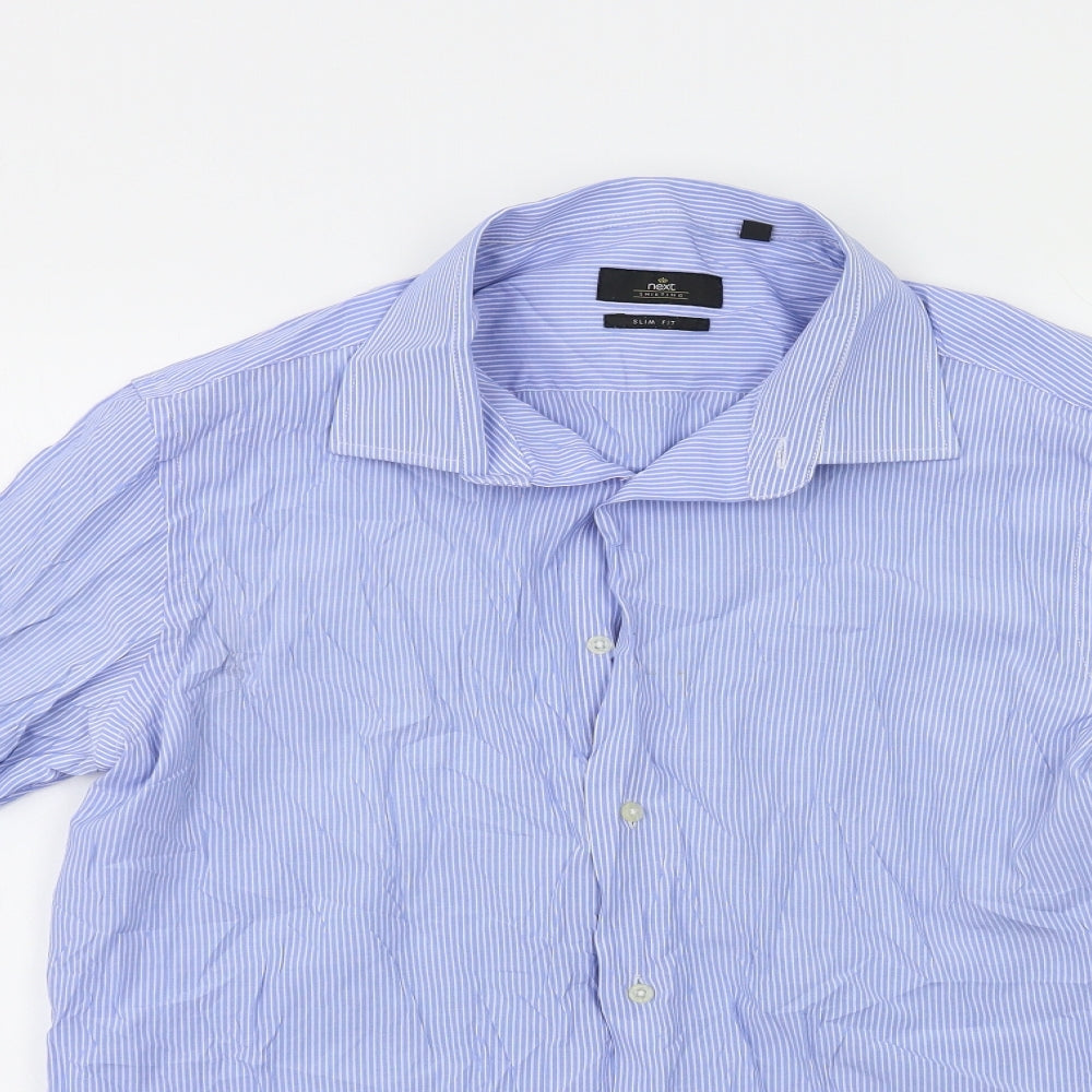 NEXT Mens Blue Striped   Dress Shirt Size 16.5