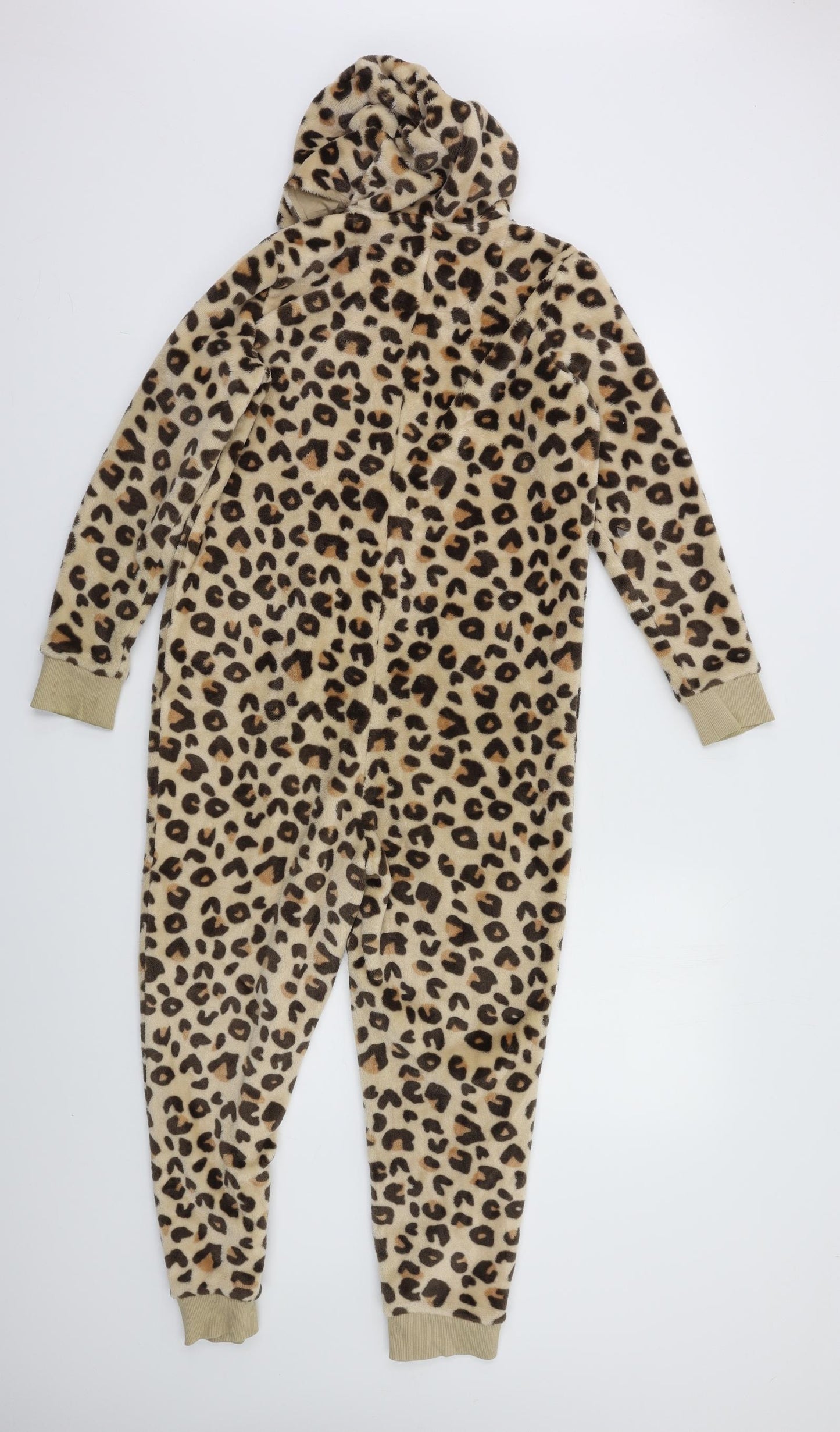 M&S Girls Beige Animal Print   Bodysuit Size 9-10 Years  - Cheetah Onesie
