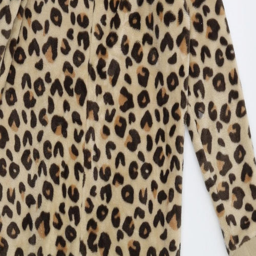 M&S Girls Beige Animal Print   Bodysuit Size 9-10 Years  - Cheetah Onesie