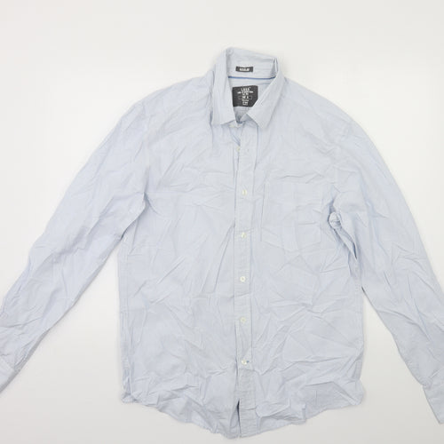 H&M Mens Blue Striped   Dress Shirt Size M