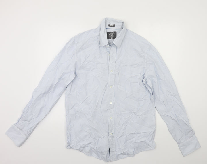 H&M Mens Blue Striped Dress Shirt Size M