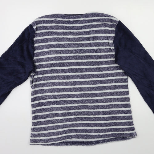 Hudson Bay Womens Blue Striped  Top Pyjama Top Size XL