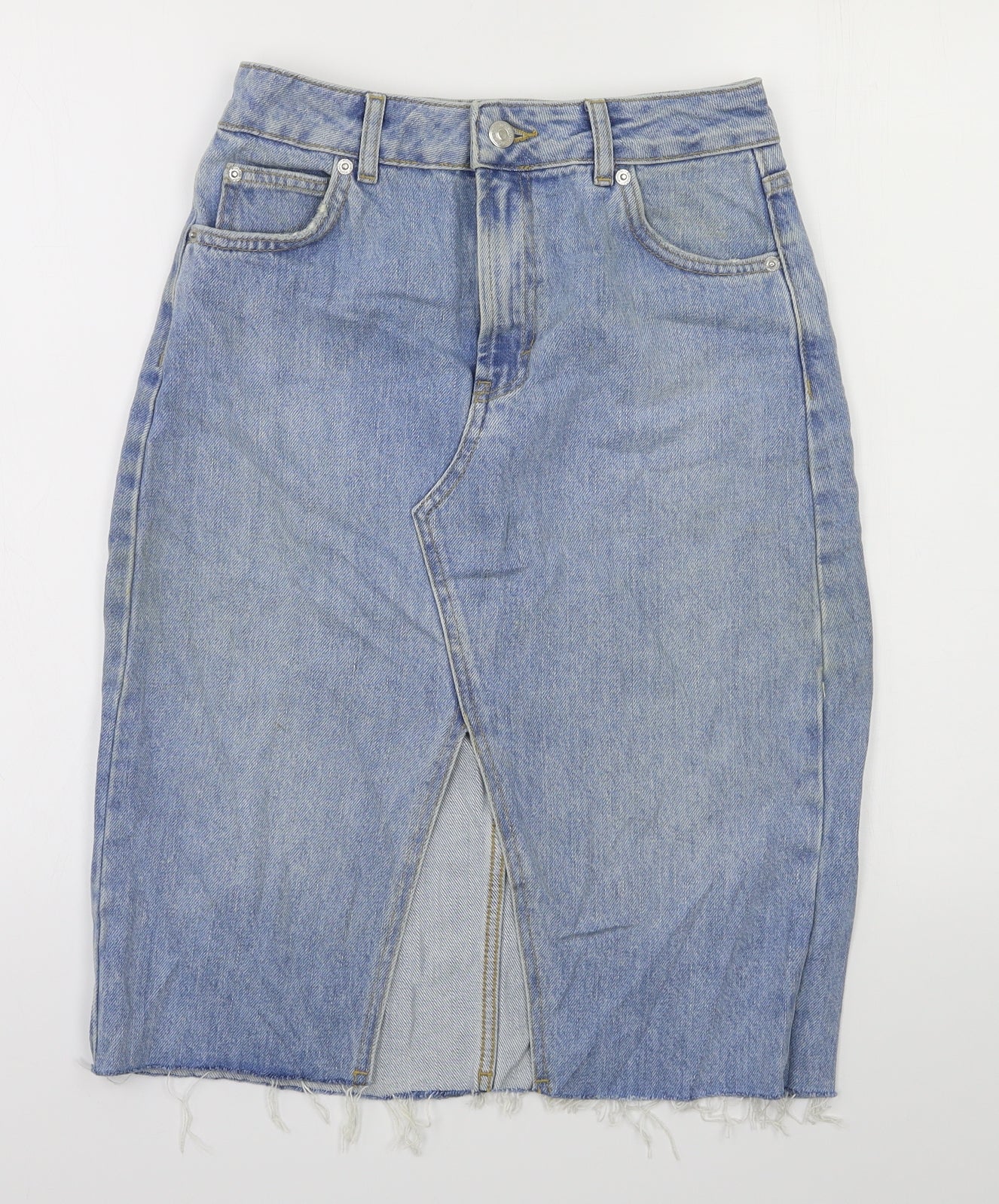 Topshop Womens Blue   A-Line Skirt Size 8