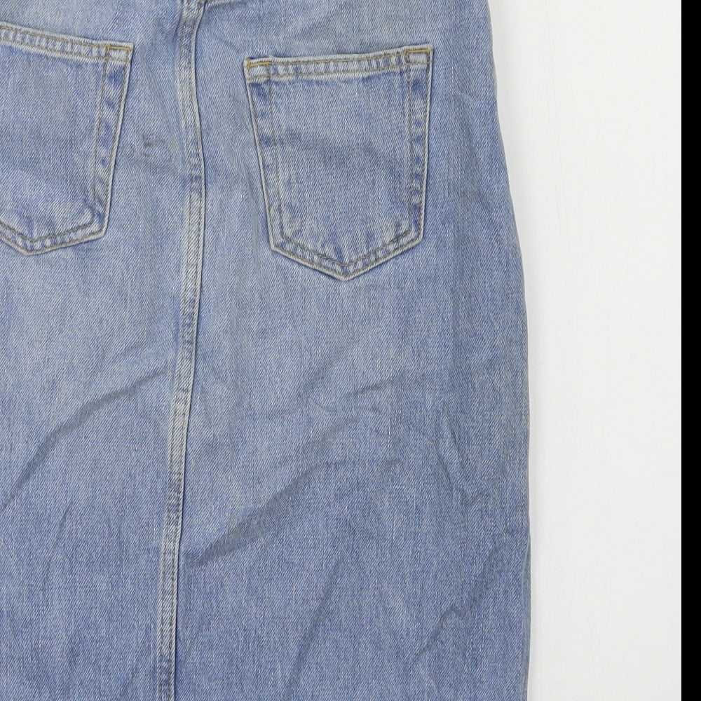 Topshop Womens Blue   A-Line Skirt Size 8