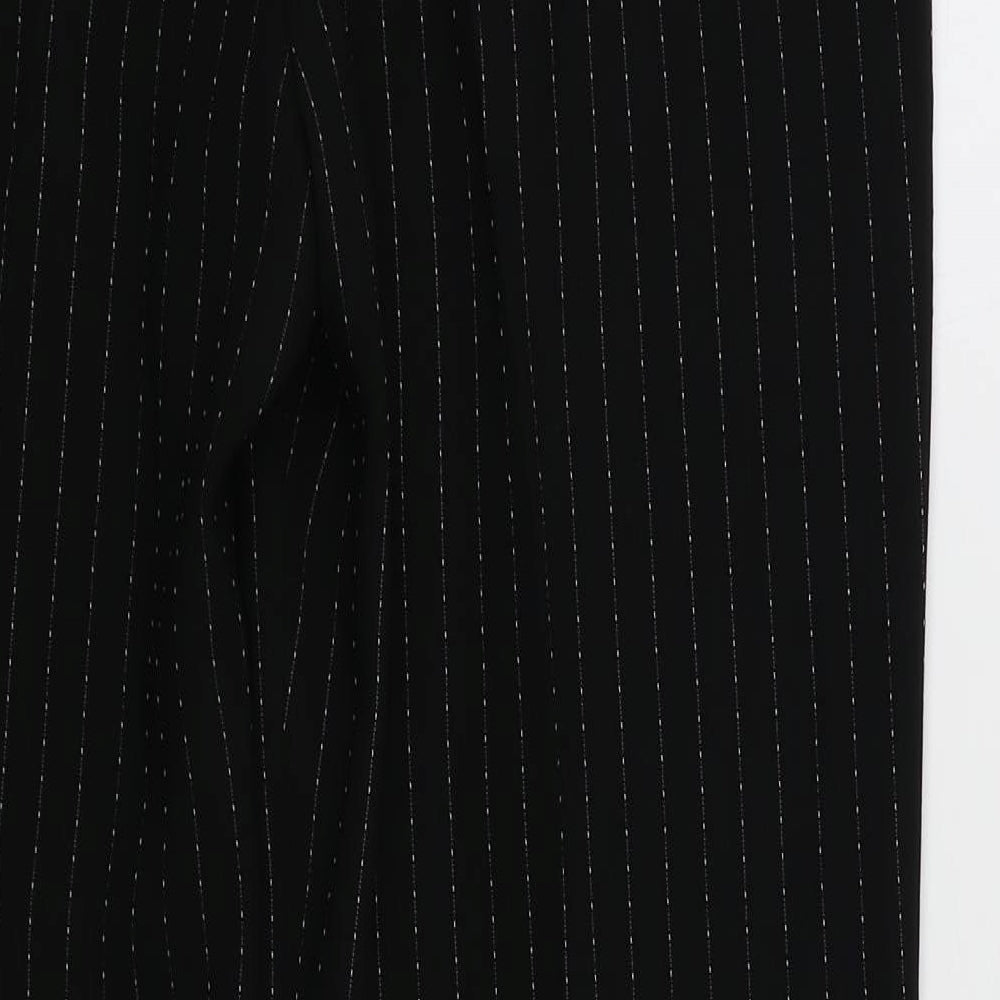 Debenhams Womens Black Striped  Trousers  Size 12 L27 in