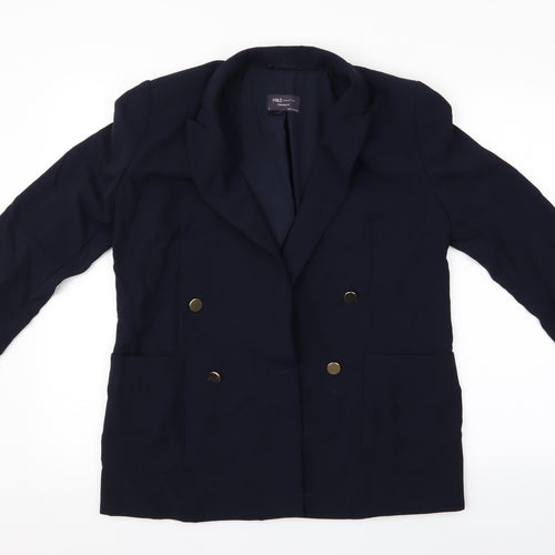 M&S Womens Blue   Jacket Blazer Size 10