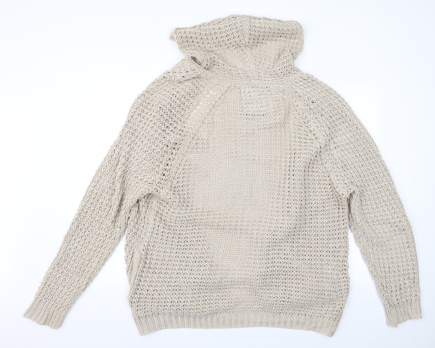 SoulCal&Co Womens Beige   Cardigan Jumper Size 14  - Hooded Cardigan