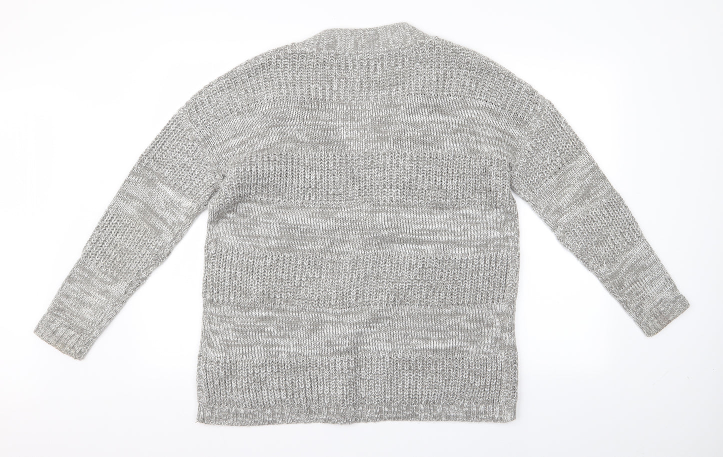 Papaya Womens Grey Argyle/Diamond  Cardigan Jumper Size M