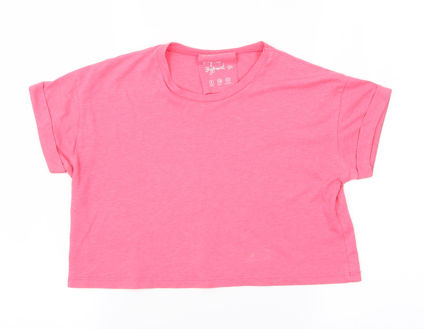 Atmosphere Womens Pink   Cropped T-Shirt Size 6  - Crop Top