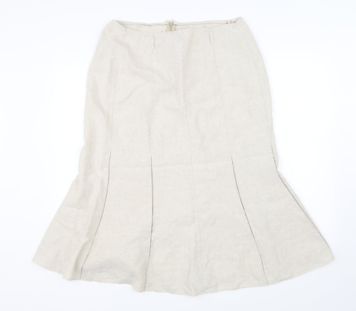 Preworn Womens Beige A-Line Skirt Size 30 in
