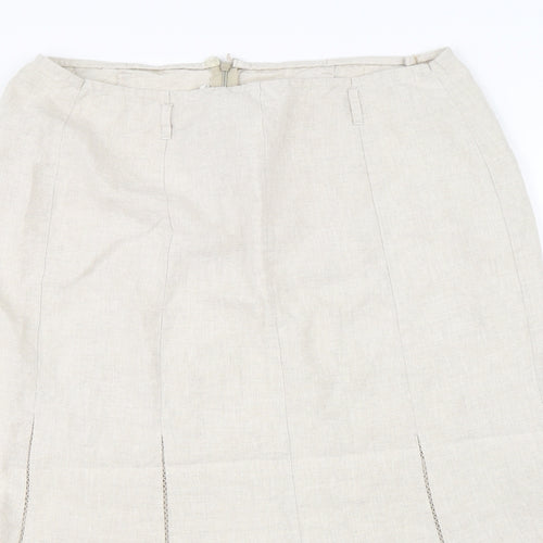 Preworn Womens Beige   A-Line Skirt Size 30 in