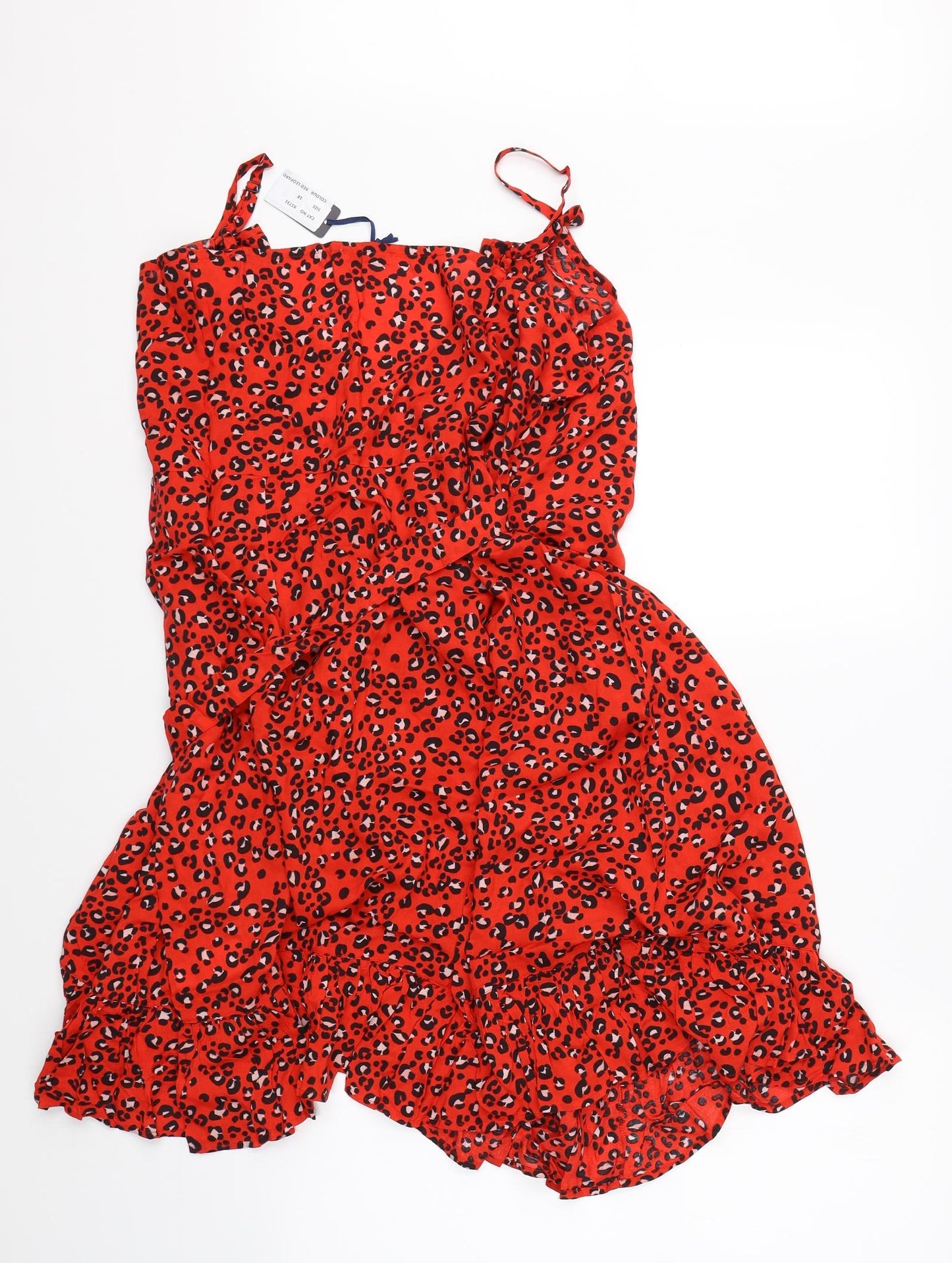 figleaves Womens Red Animal Print  Shift  Size 18