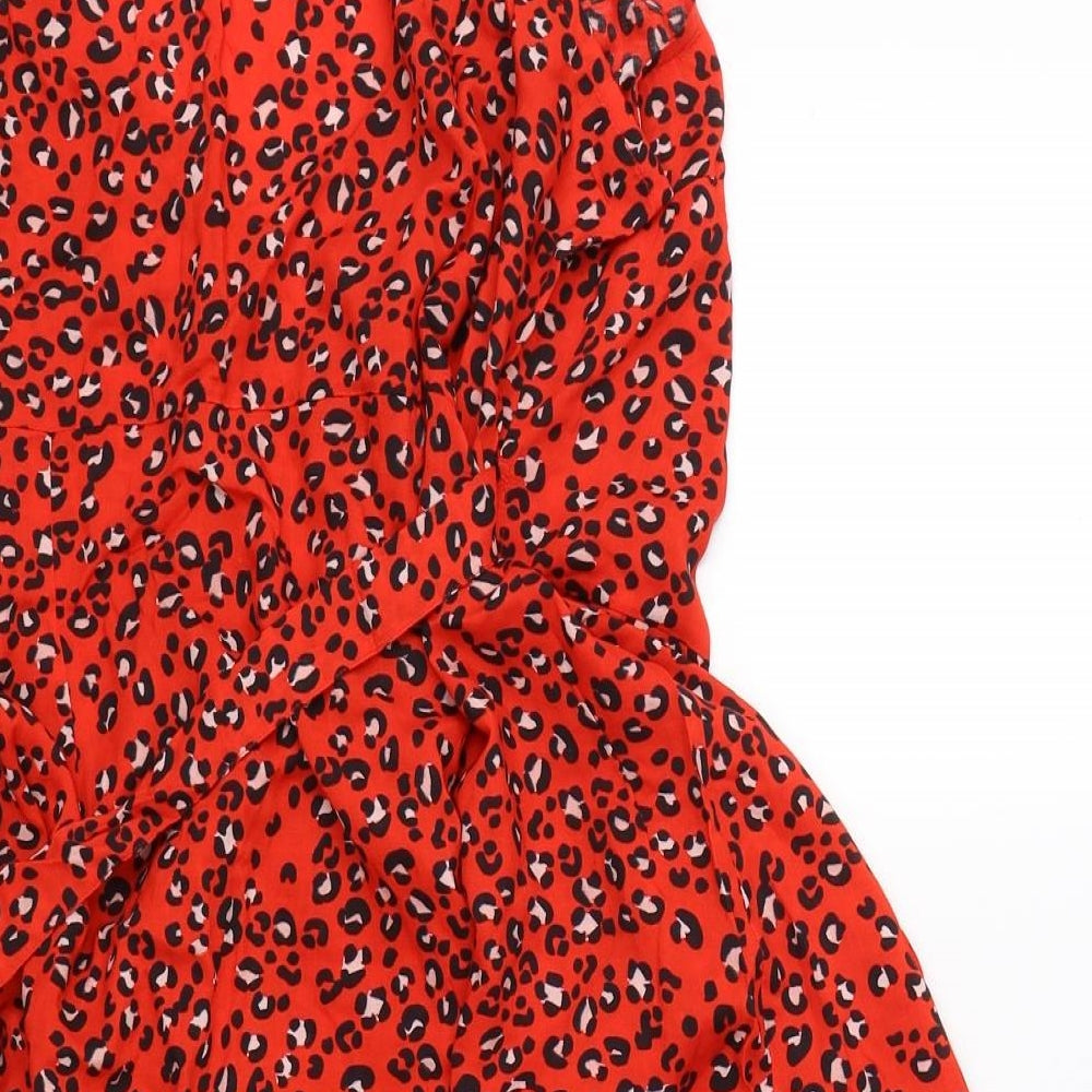 figleaves Womens Red Animal Print  Shift  Size 18