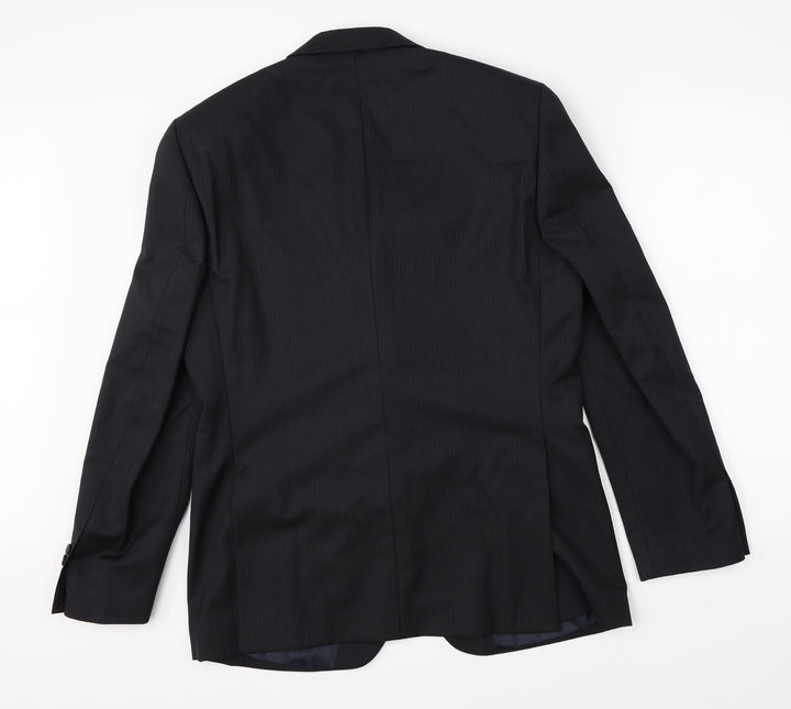 NEXT Mens Black Striped  Jacket Suit Jacket Size 40