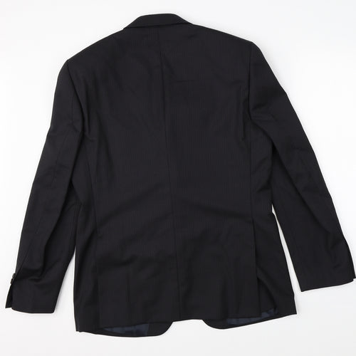 NEXT Mens Black Striped  Jacket Suit Jacket Size 40