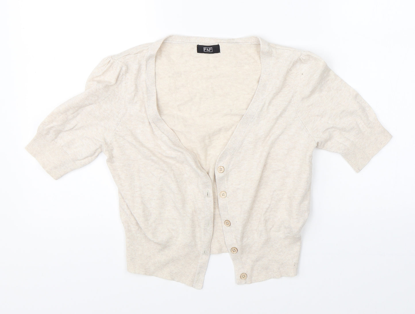 F&F Womens Beige   Shrug Jumper Size 10