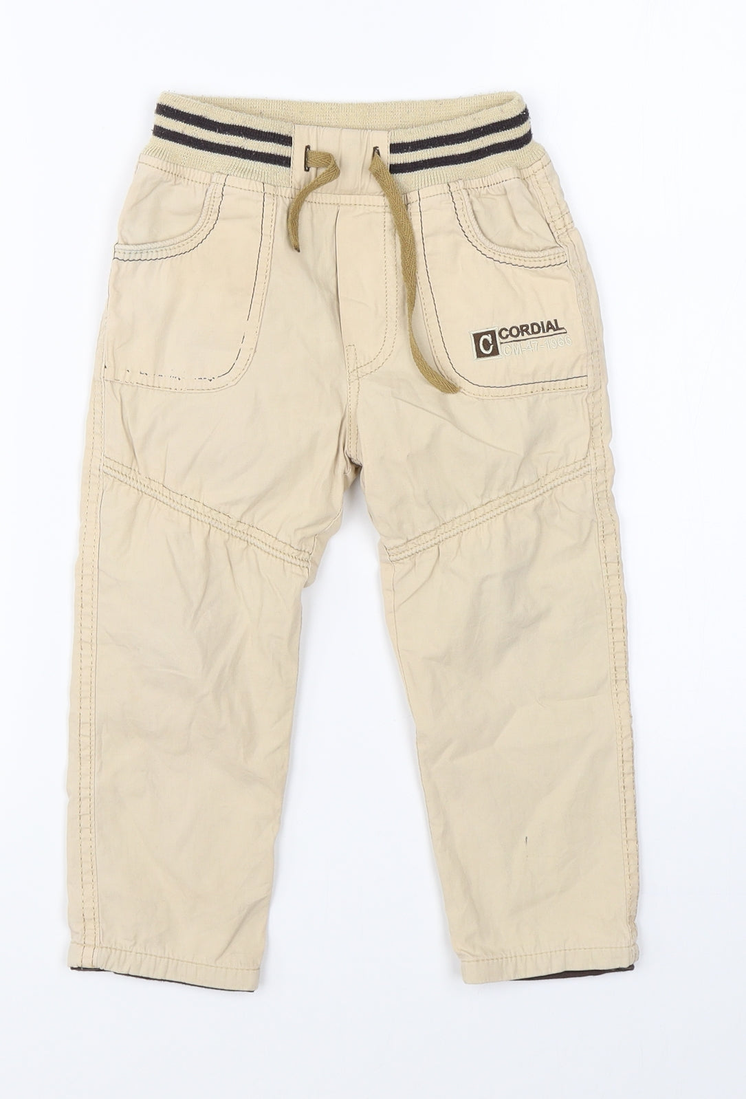 Cordial Boys Beige   Cargo Trousers Size 5-6 Years