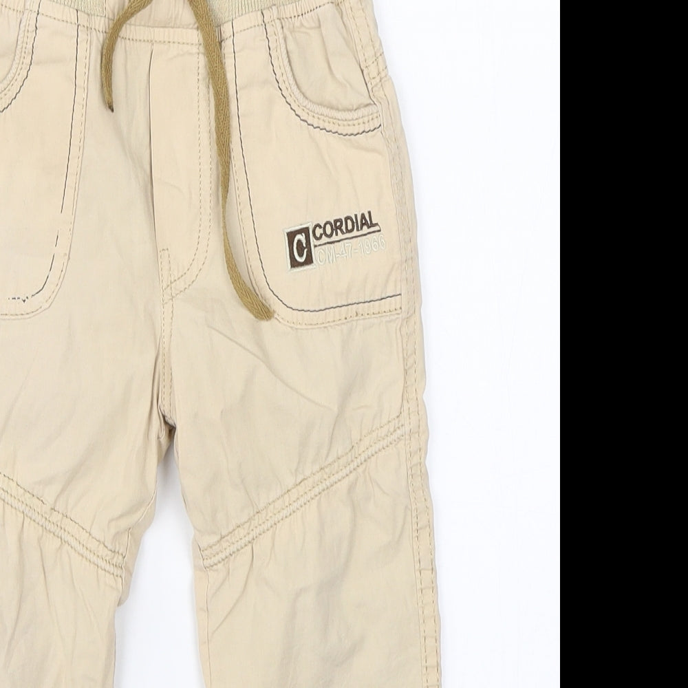 Cordial Boys Beige   Cargo Trousers Size 5-6 Years
