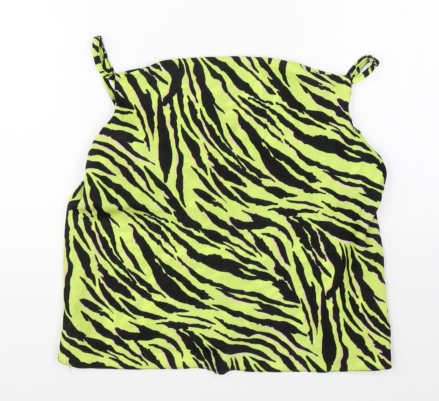 Miss Selfridge Womens Green Animal Print  Basic Blouse Size 10