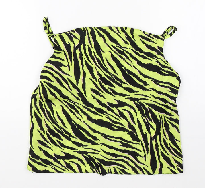Miss Selfridge Womens Green Animal Print  Basic Blouse Size 10