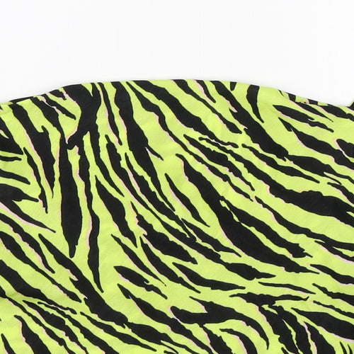 Miss Selfridge Womens Green Animal Print  Basic Blouse Size 10