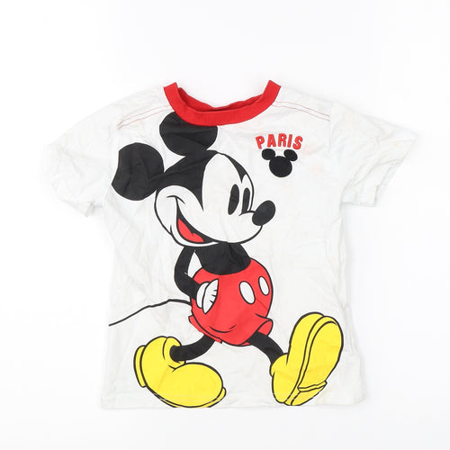 Disney Boys White   Basic T-Shirt Size 3 Years  - disney paris mickey mouse