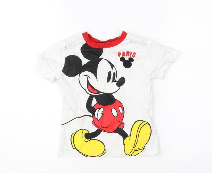 Disney Boys White Basic T-Shirt Size 3 Years - disney paris mickey mouse