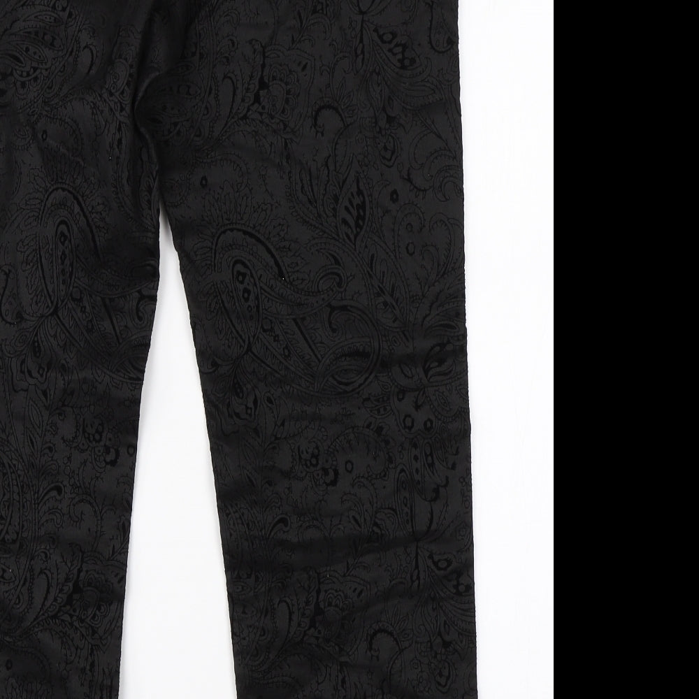 Preworn Womens Black Paisley  Trousers  Size 30 in L27 in
