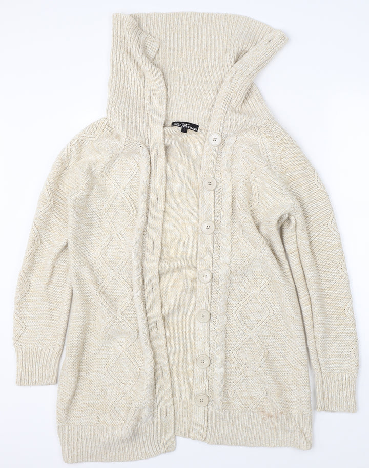 Ad Woman Womens Beige Cardigan Jumper Size L