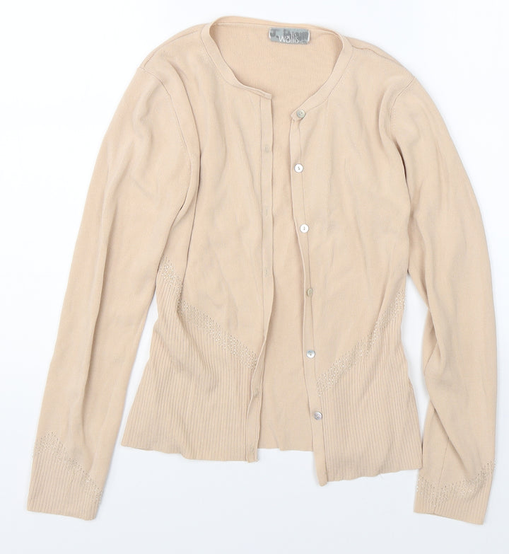 Wallis Womens Beige   Cardigan Jumper Size 10